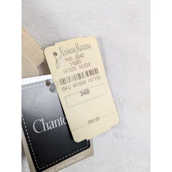 NWT Chantelle Nude Lace Sheer Full Coverage Underwire‎ Bra 34B French Creation